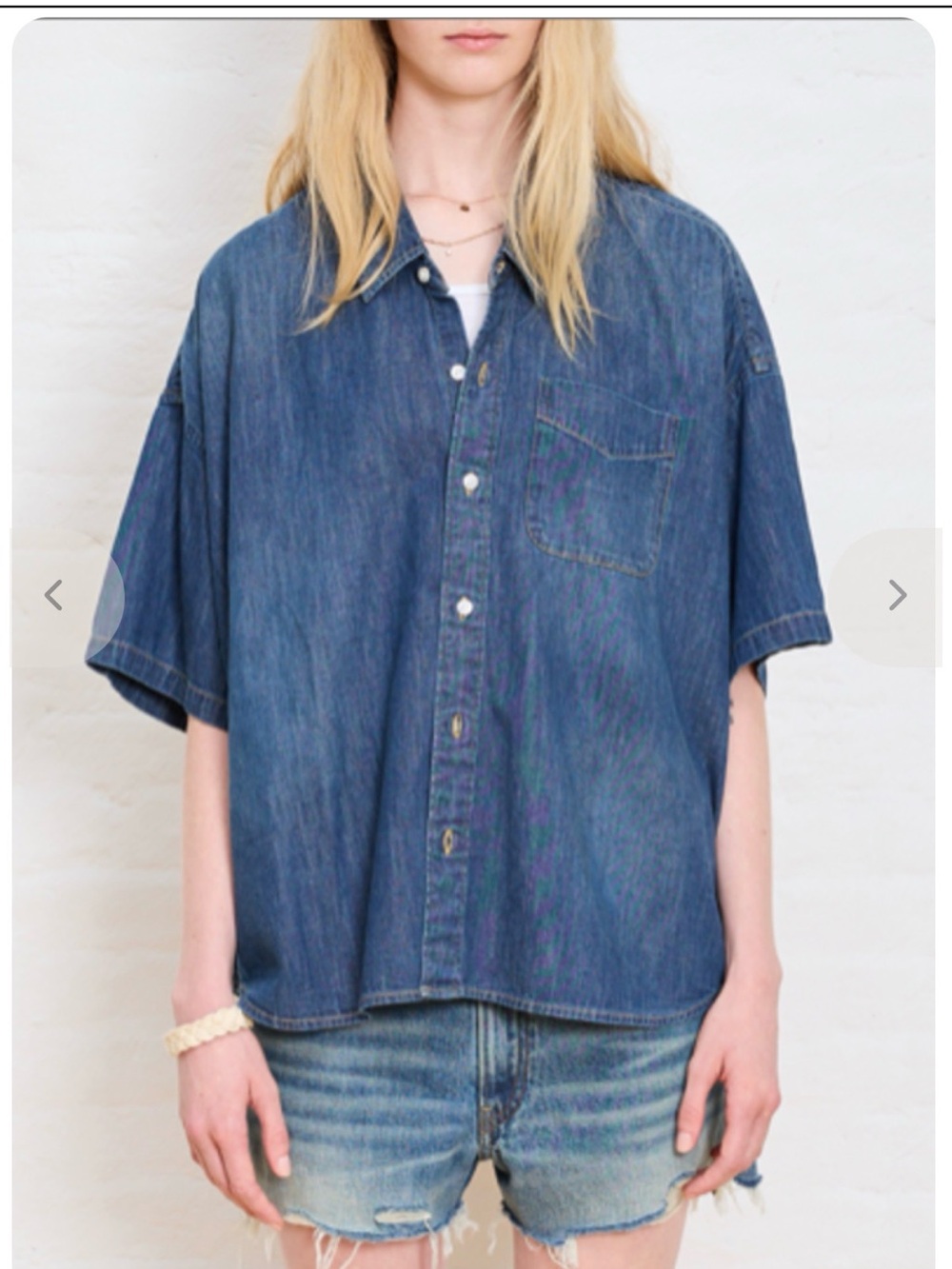 Denimist Casual Blue Denim Short-Sleeve Shirt